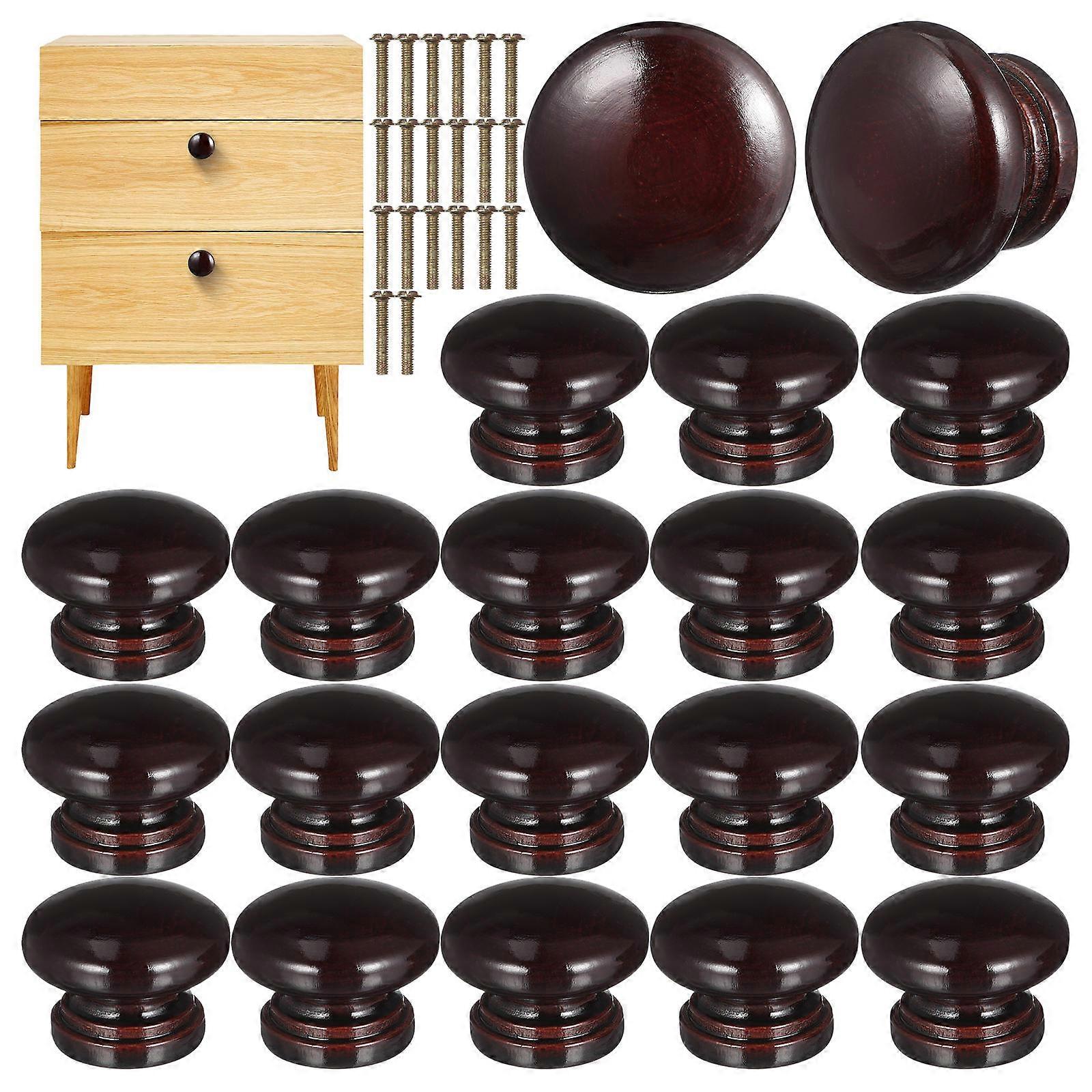 Wood Drawer Knobs Solid Wood Knobs for Cabinet Use 20Pcs Set