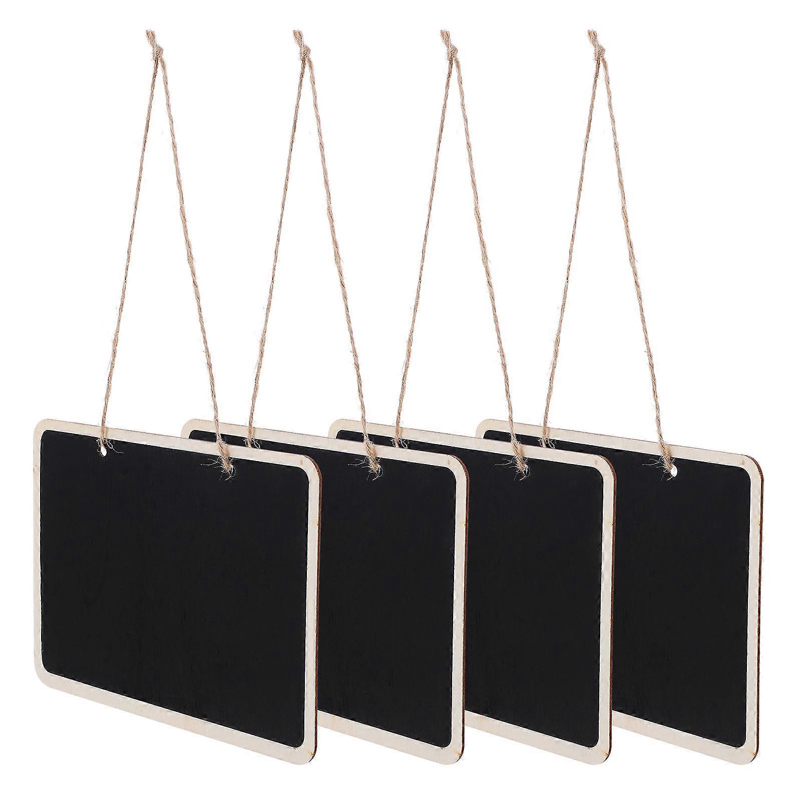 4 PCS Mini Tableaux Noirs Rectangulaire Suspendu Tableau Noir Double Face Tableau De Fête De Mariage Numéro Place Tag Message Board Signes Memo Board