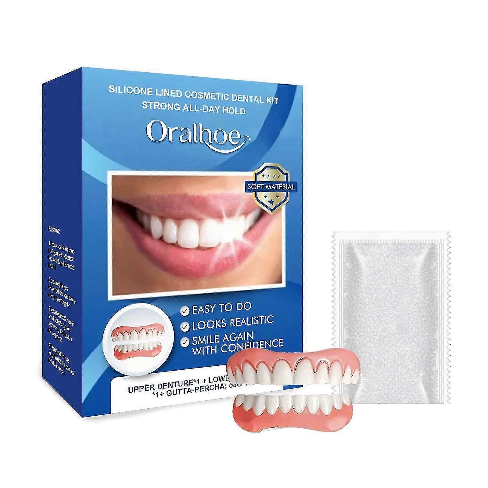 Cosmetic Denture Set for Smile Correction Made with Soft Comforting Materials