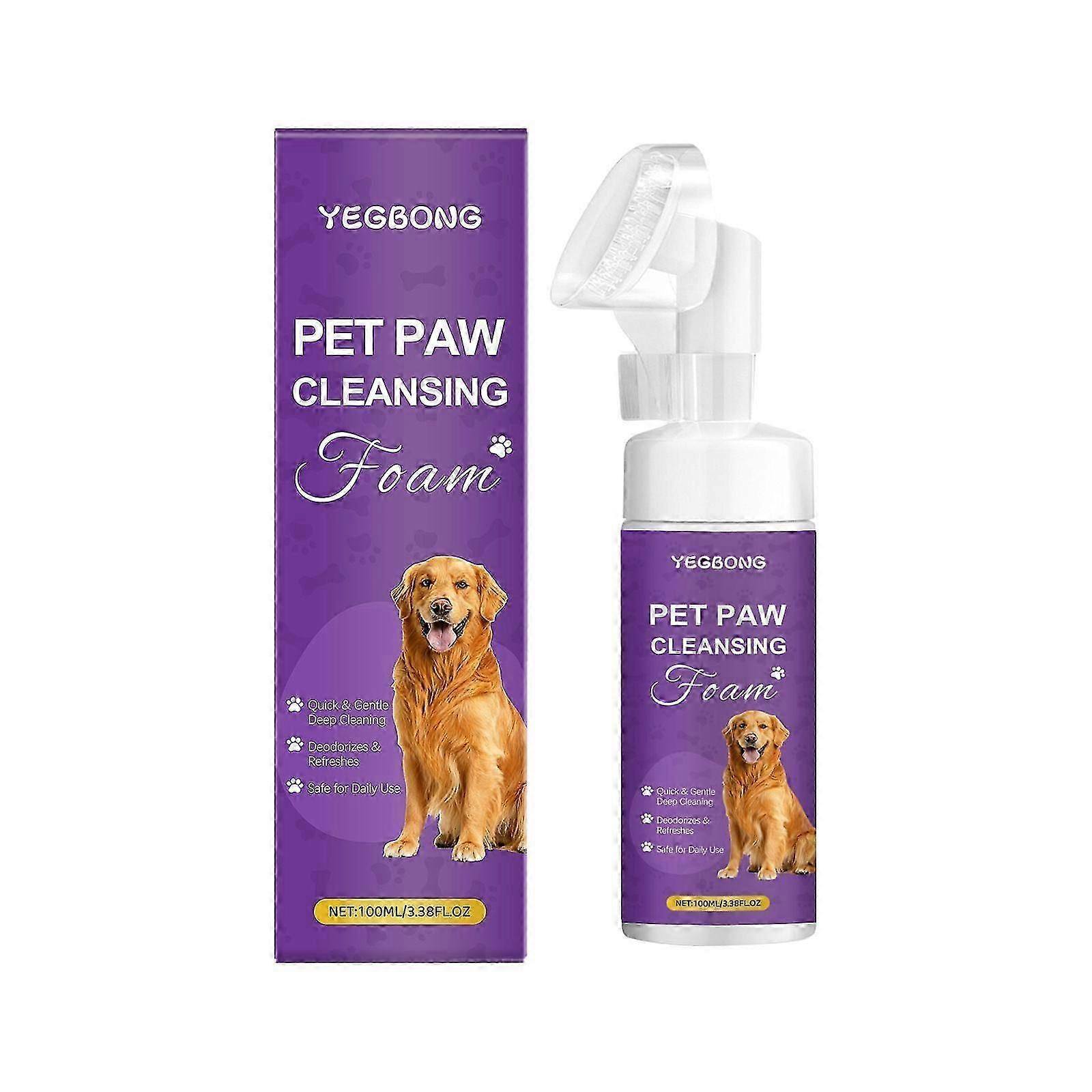 Pet Paw Cleansing Foam 100ml  Soft Silicone Brush for Safe Mud & Odor Removal, Travel No-Rinse pH Balanced Natural Formula, Gentle Daily Use  for Rain