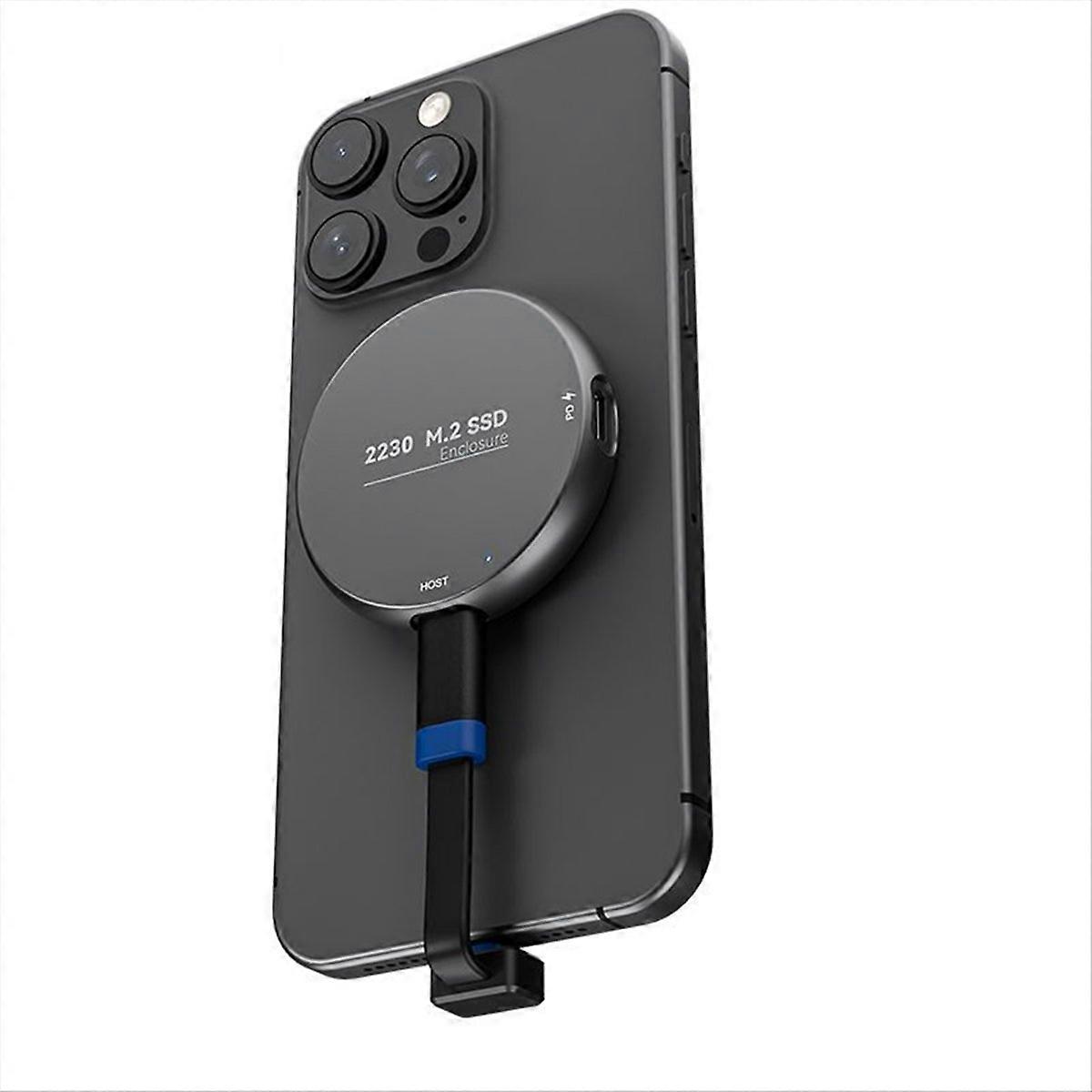 Magnetic 2230 M.2 NVMe SSD Enclosure 4K USB 3.2 Hard Drive Box USB-C Round