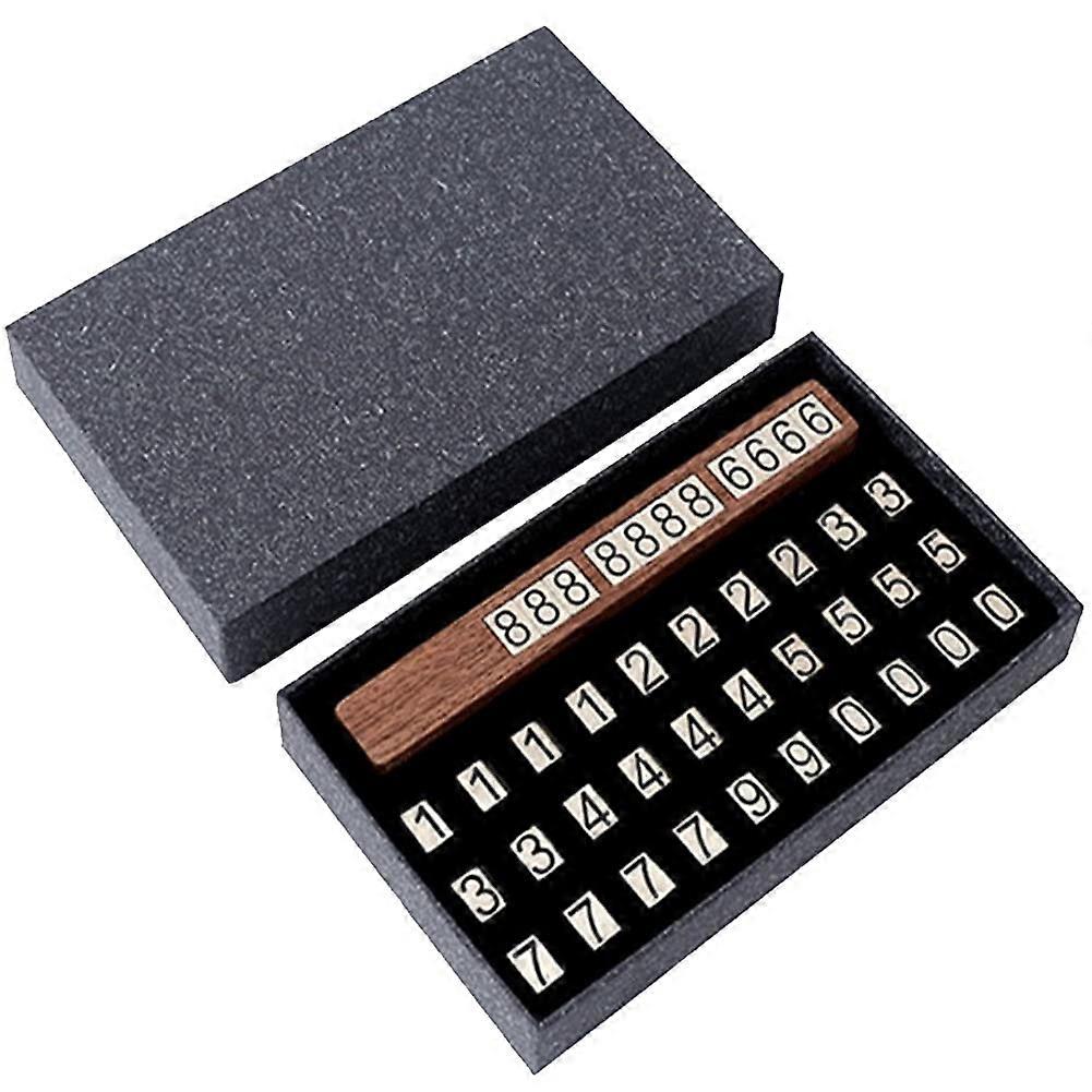 Vintage Wooden Temporary Parking Phone Number Plate with Hidden Display for Universal Car Dashboard