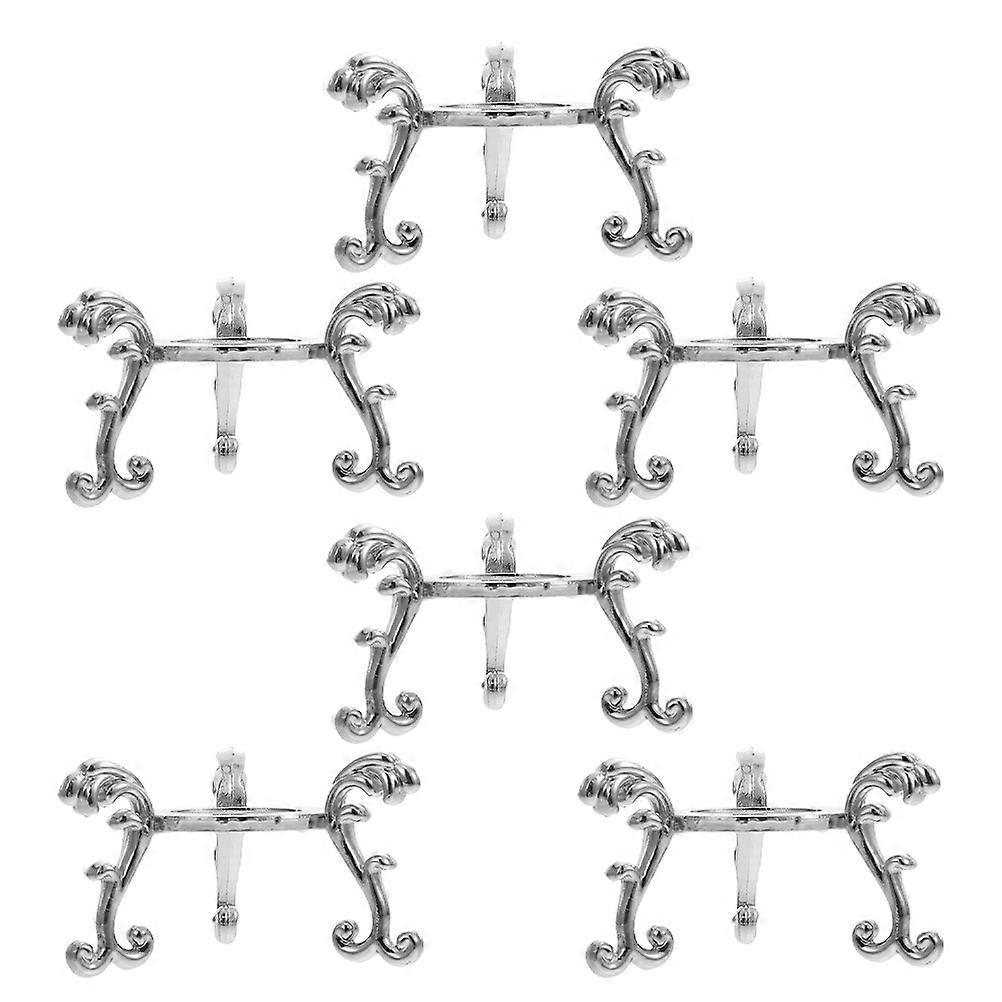 Metal Crystal Ball Stand for Display 6Pcs Silver Sphere Holders