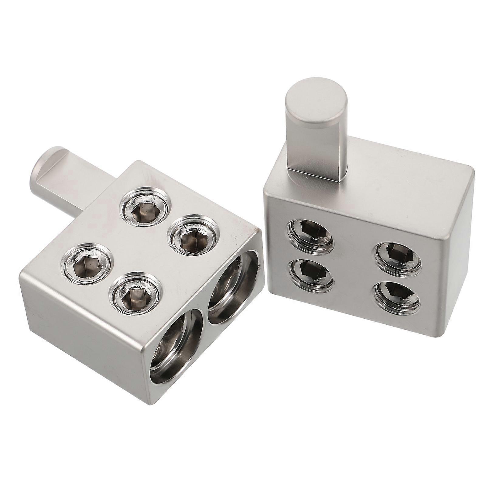 Car Audio Alloy Distribution Block for Power Amplifier 2Pcs Set