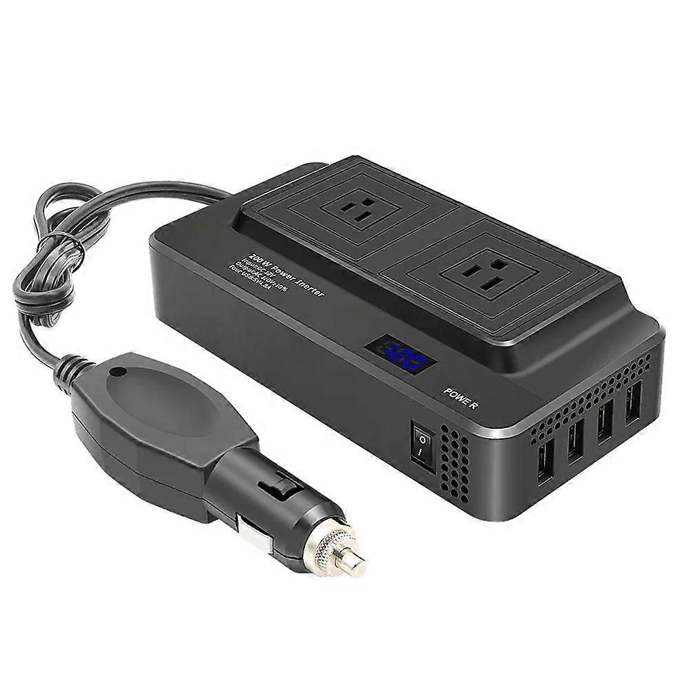 US Plug Multifunctional Car Inverter, 12v to 110v Power Converter with Plug and Socket