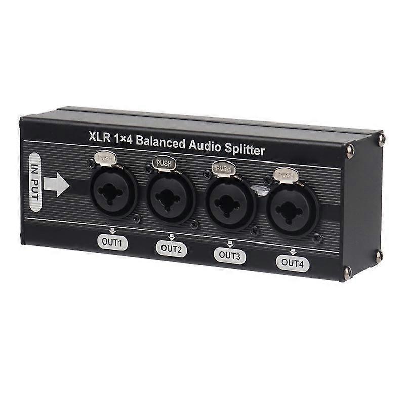 6.5mm 3Pin Balanced Sound Splitter 1 Input 4 Output Sound Splitter Box Distribution for Studio Recording Conference