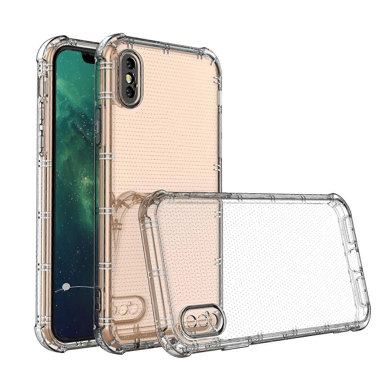 Straight Edge Dual Bone-bits Shockproof TPU Clear Case For iPhone XS Max