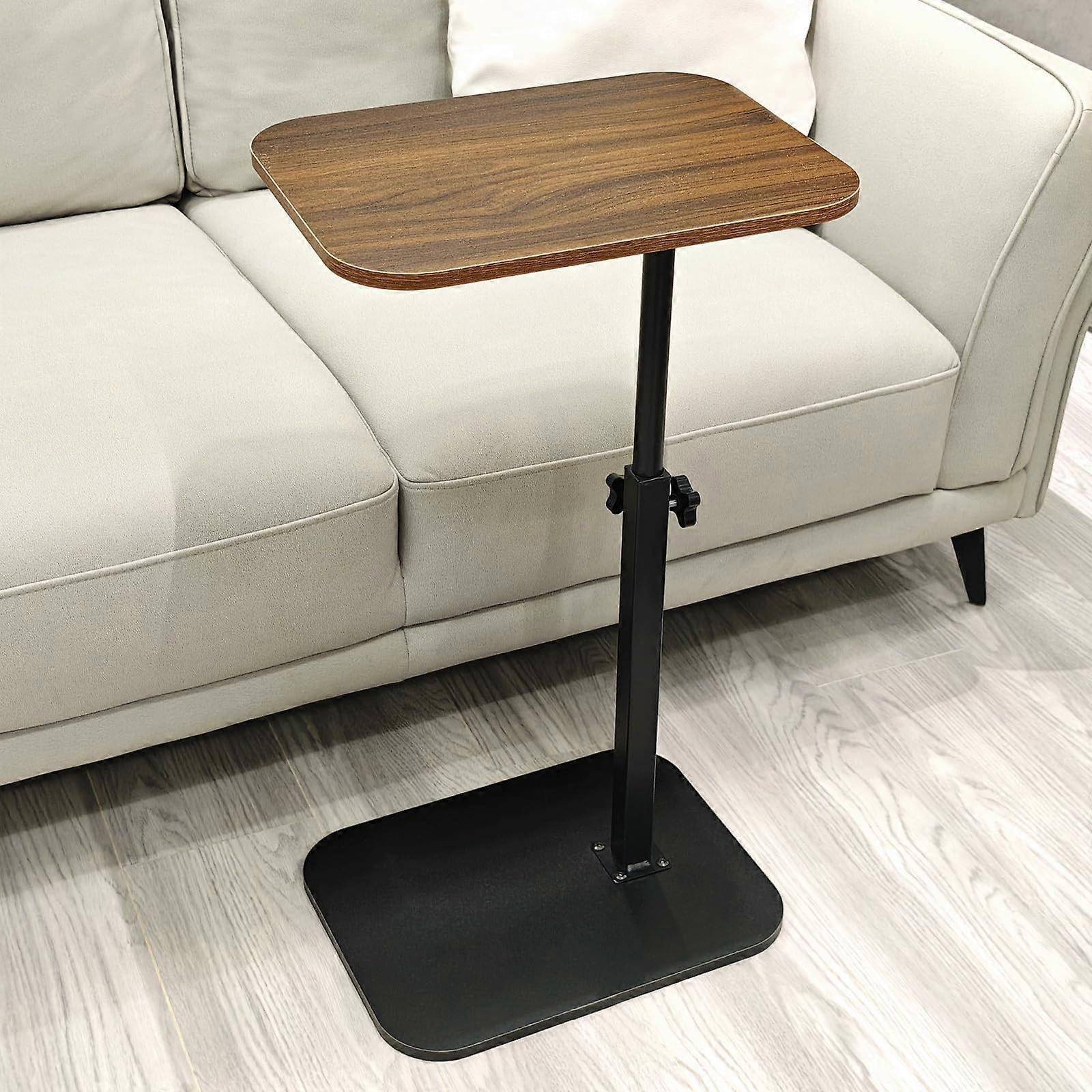 Adjustable Couch Side Table with 360° Swivel , SpaceSaving CShape for Sofa, Bed or Laptop