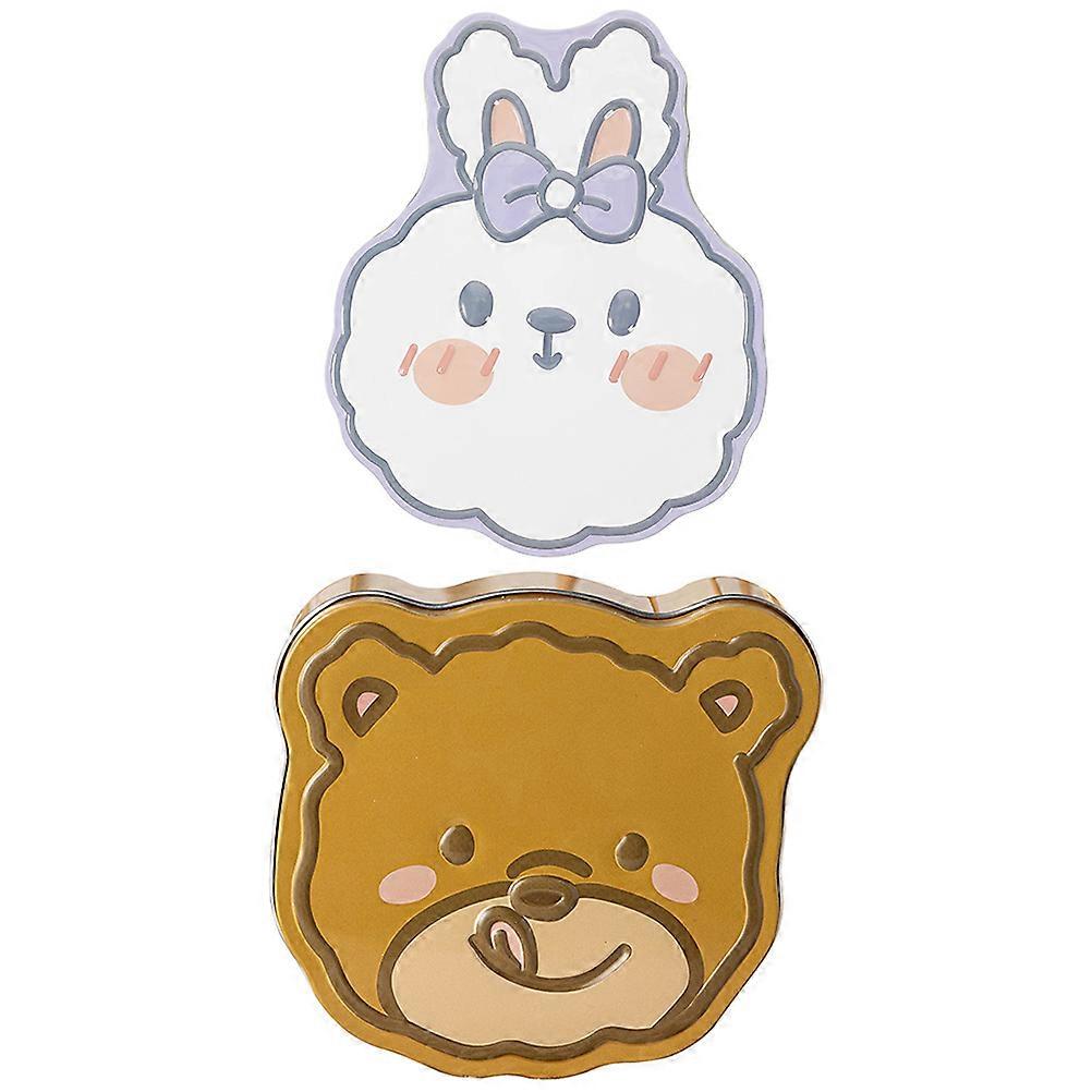 Candy Packing Jar Tinplate Box Biscuit Holder Party Decorations Rabbit Shape Gift Packaging 2Pcs