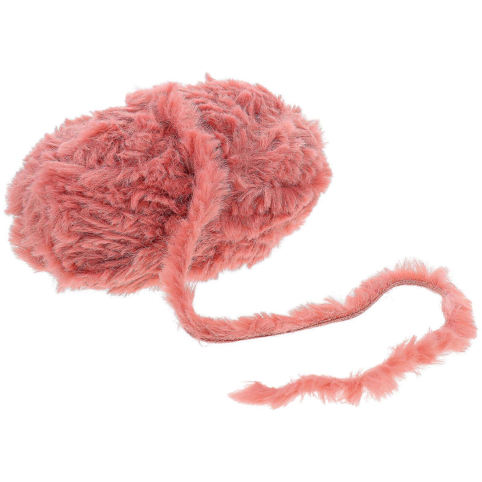Pink Crochet Yarn Comfortable Polyester Wool Yarn for DIY Projects 1 Roll
