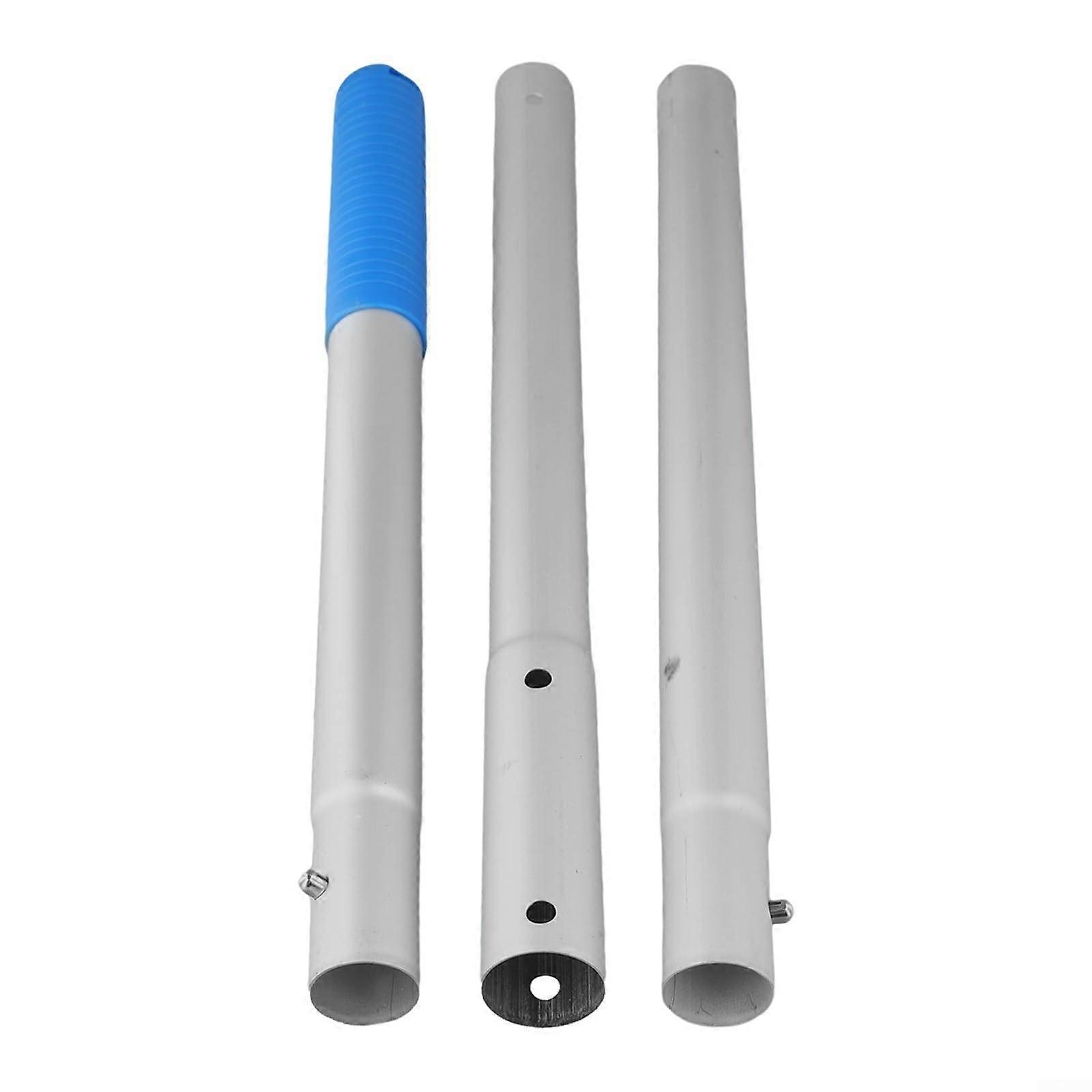 Pool Cleaning Pole 3 Section Aluminum Telescopic Design with Ergonomic Grip for Easy Storage