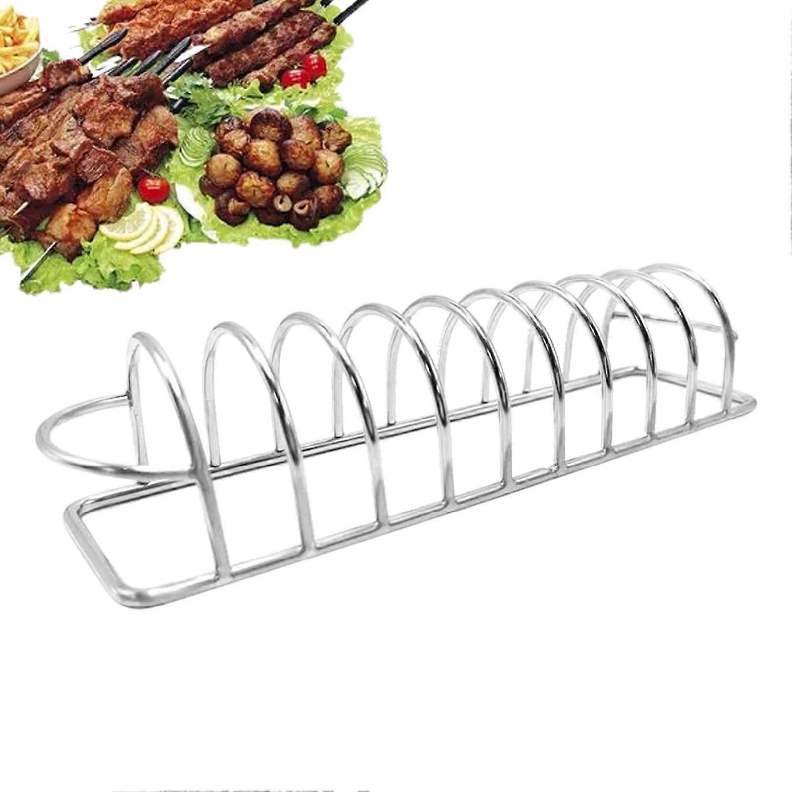 Stainless Steel BBQ Rib Rack for Grilling with Even Heating, NonStick, SpaceSaving Design