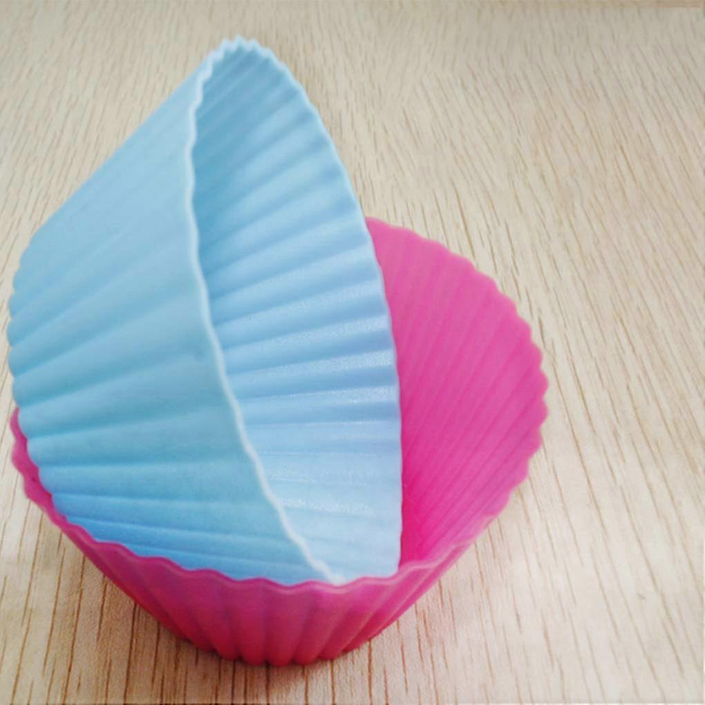 Silicone Cupcake Liners 8pcs Reusable Baking Cups NonStick Multicolor Muffin Cases Dishwasher Safe