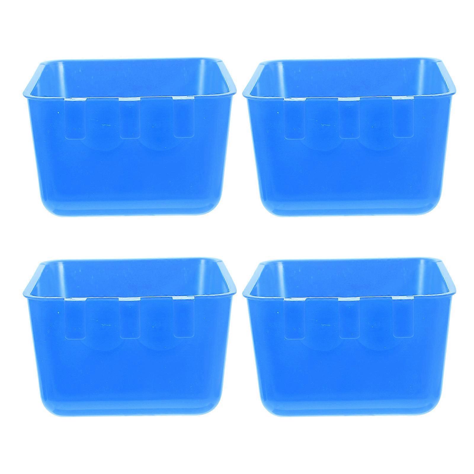 Chicken Feed Container Hanging Cage Waterer Bowl Blue 16Pcs