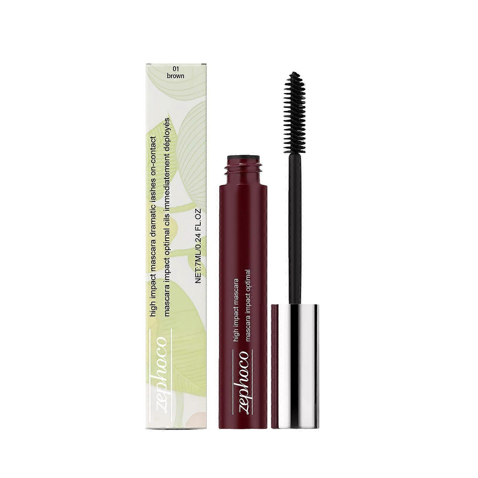 Zephoco Light-Effect Brown Mascara - Lightweight, Smooth, Smudge-Resistant, Naturally Setting, Beautiful Mascara