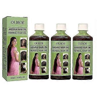 2025 1-3X 100ml Óleo Capilar Herbal Refrescante Óleo Essencial Não Gorduroso Para Crescimento Capilar Nutre O Couro Cabeludo E Estimula O Crescimento Do Cabelo
