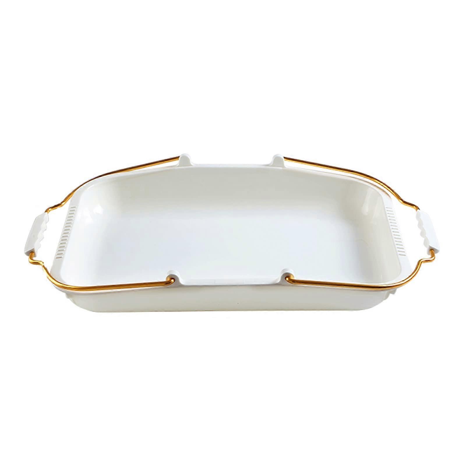 Serving Tray with Handles Large Plastic Breakfast Tray for Bread Dessert and MultiPurpose Use
