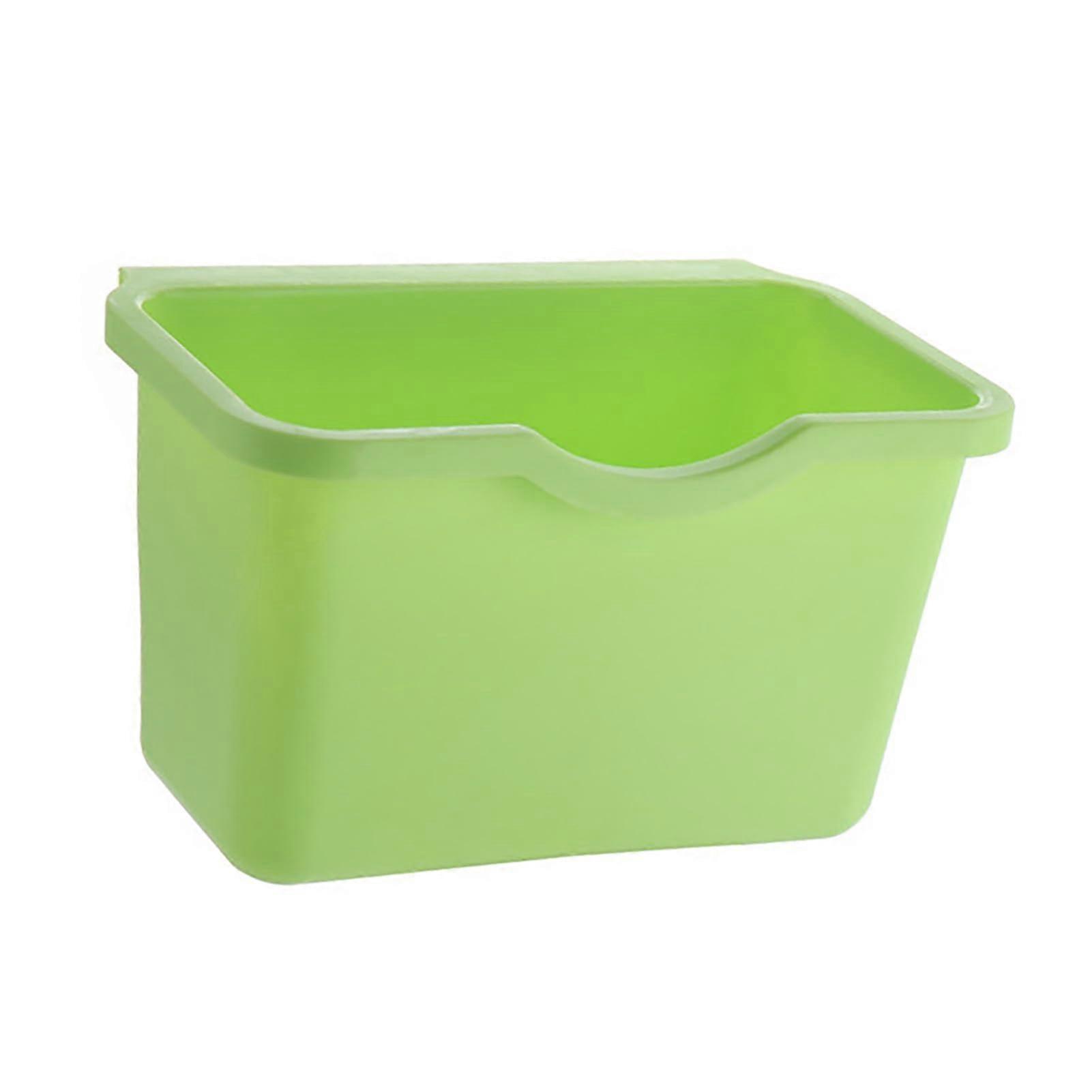 Hanging Kitchen Trash Can Large Capacity Wall Mounted Waste Bin Space Saving Durable Green Small Size