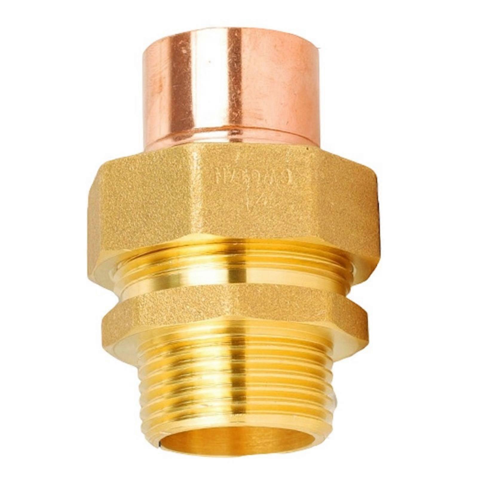 Brass Pipe Union Connection Copper Pipe Fitting End Feed Plumbing Fitting Coupler for Air Conditioner Accessories Multicolor