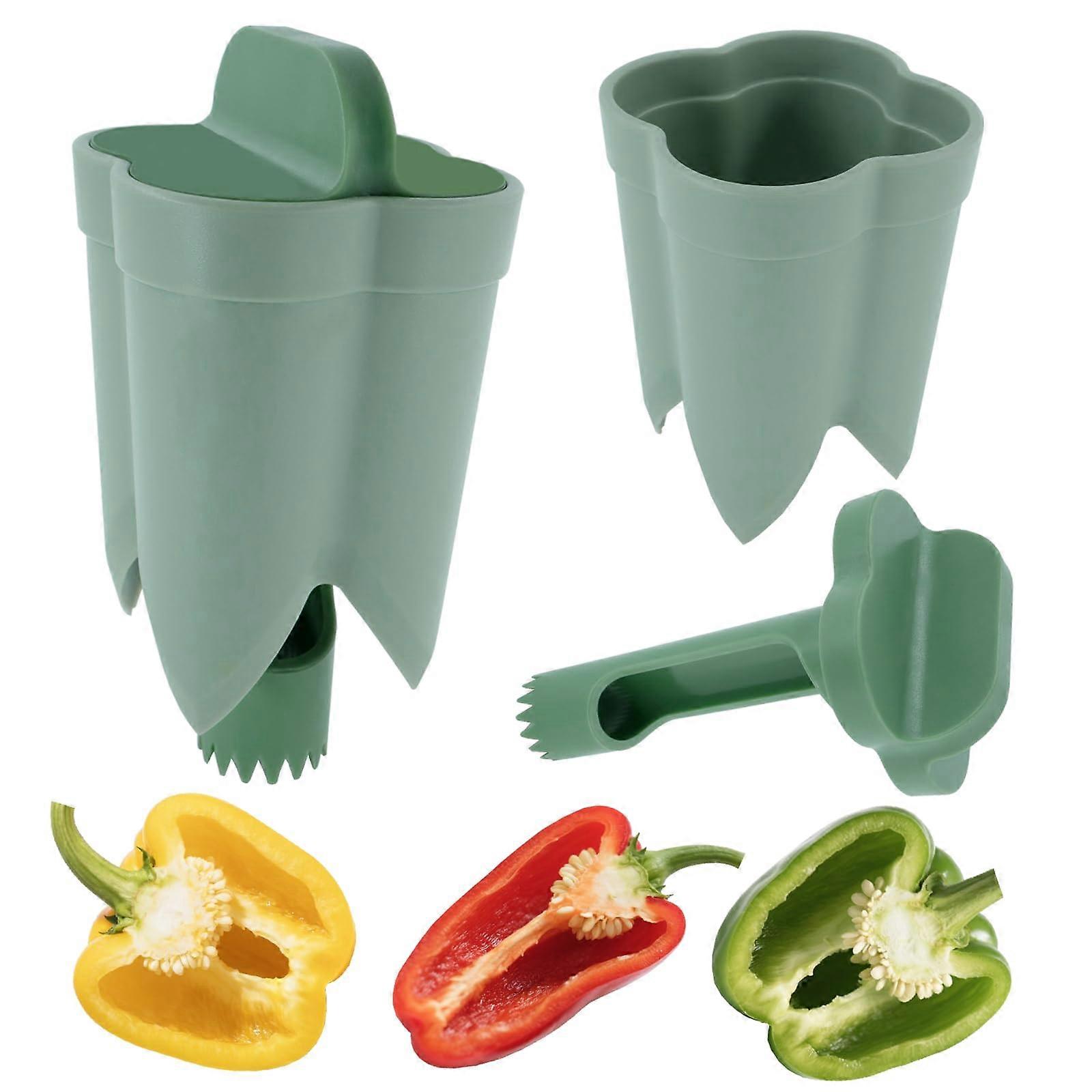 2 in 1 Pepper and Apple Corer Tool for Easy Seed Removal, MultiFruit Vegetable Kitchen Gadget