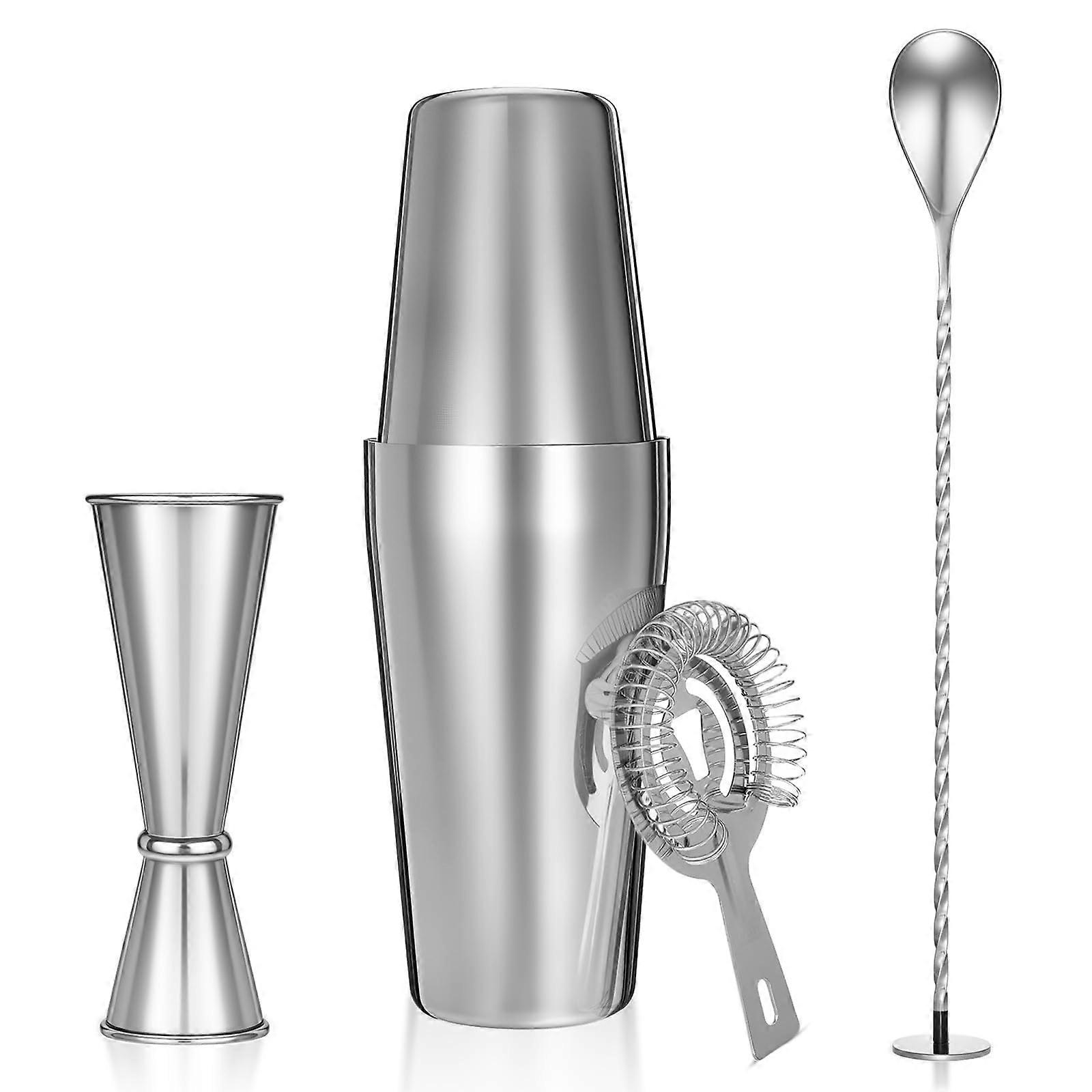 Cocktail Shaker Set Professional 5Piece Boston Shaker Bartender Kit with Jigger Strainer Spoon