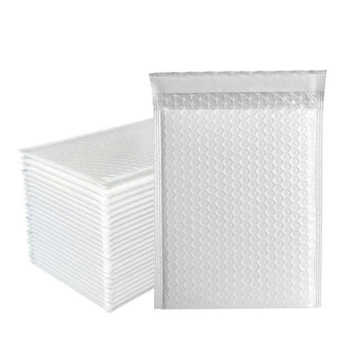 100 Pack White Bubble Mailers 6x9 Self Seal Poly Padded Envelopes Waterproof Ripstop for