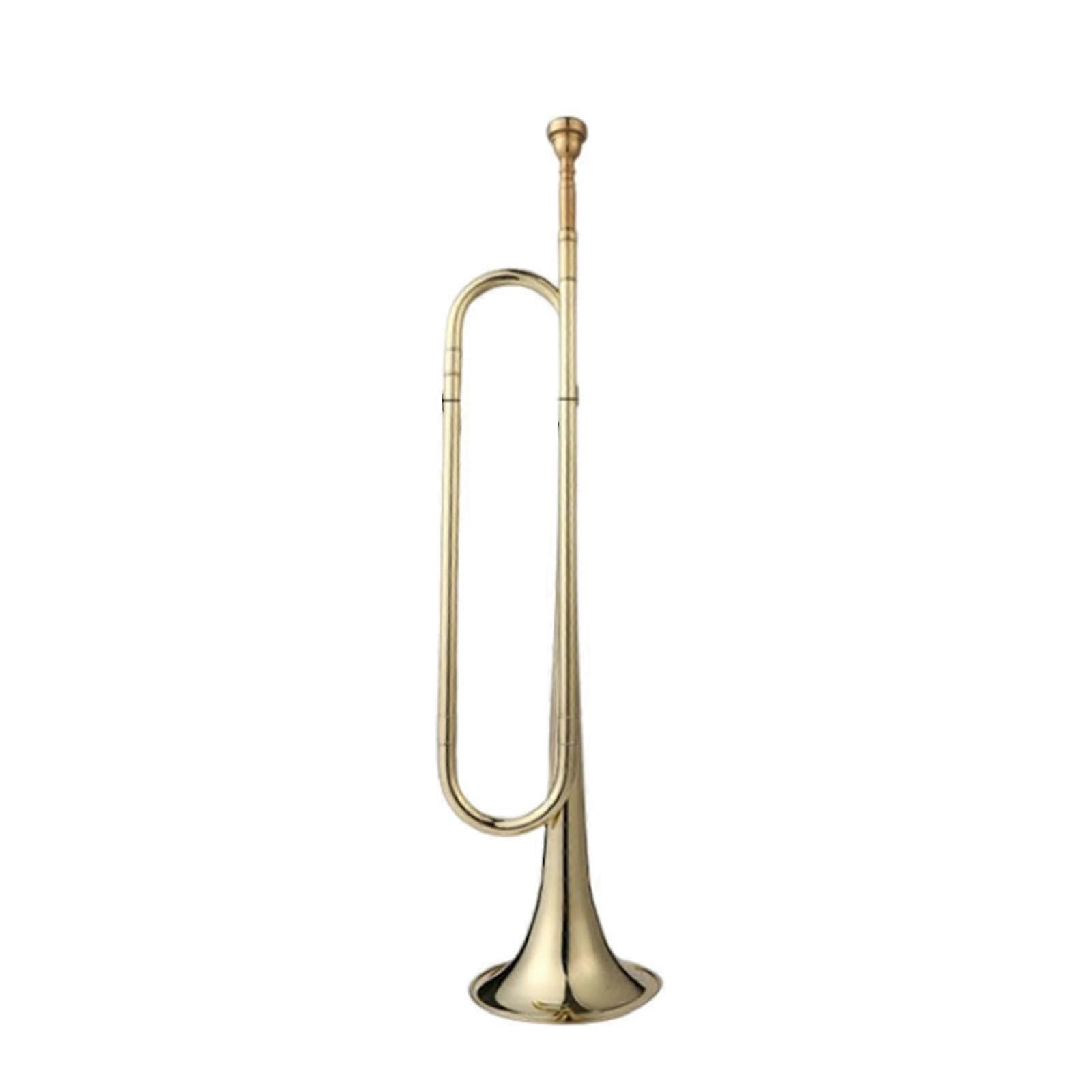 Bugle Trumpet Gold Bb 7C Brass Cavalry Style BeginnerFriendly Durable Polished Finish