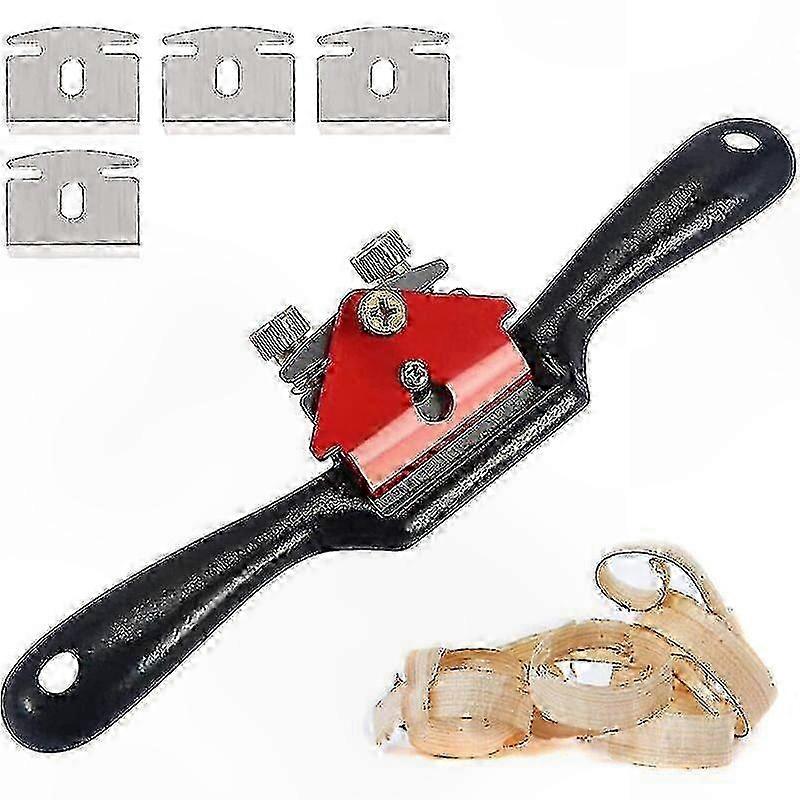 9" Adjustable Woodworking Planer with 4 Blades, Precision Hand Spokeshave Tool