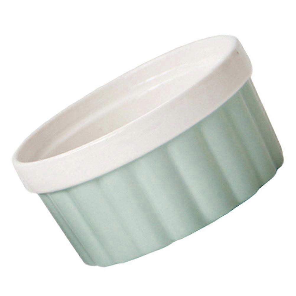 Pudding Baking Bowl Round Ceramic Restaurant Use Green Material for Serving Desserts 1Pcs