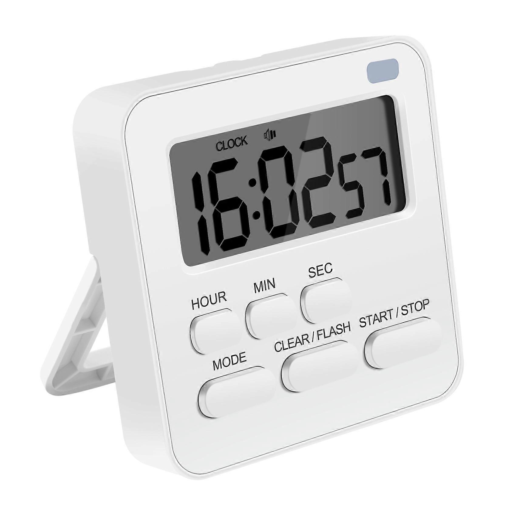 Kitchen Timer,Egg Timer with Clock,Digital Timer Stopwatch with LCD Loud Alarm for Cooking,Baking