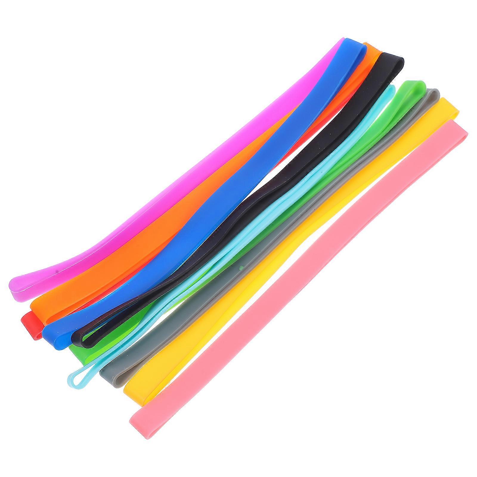 Silicone Elastic Rubber Bands for Fixing with 10Pcs Multi Color Straps