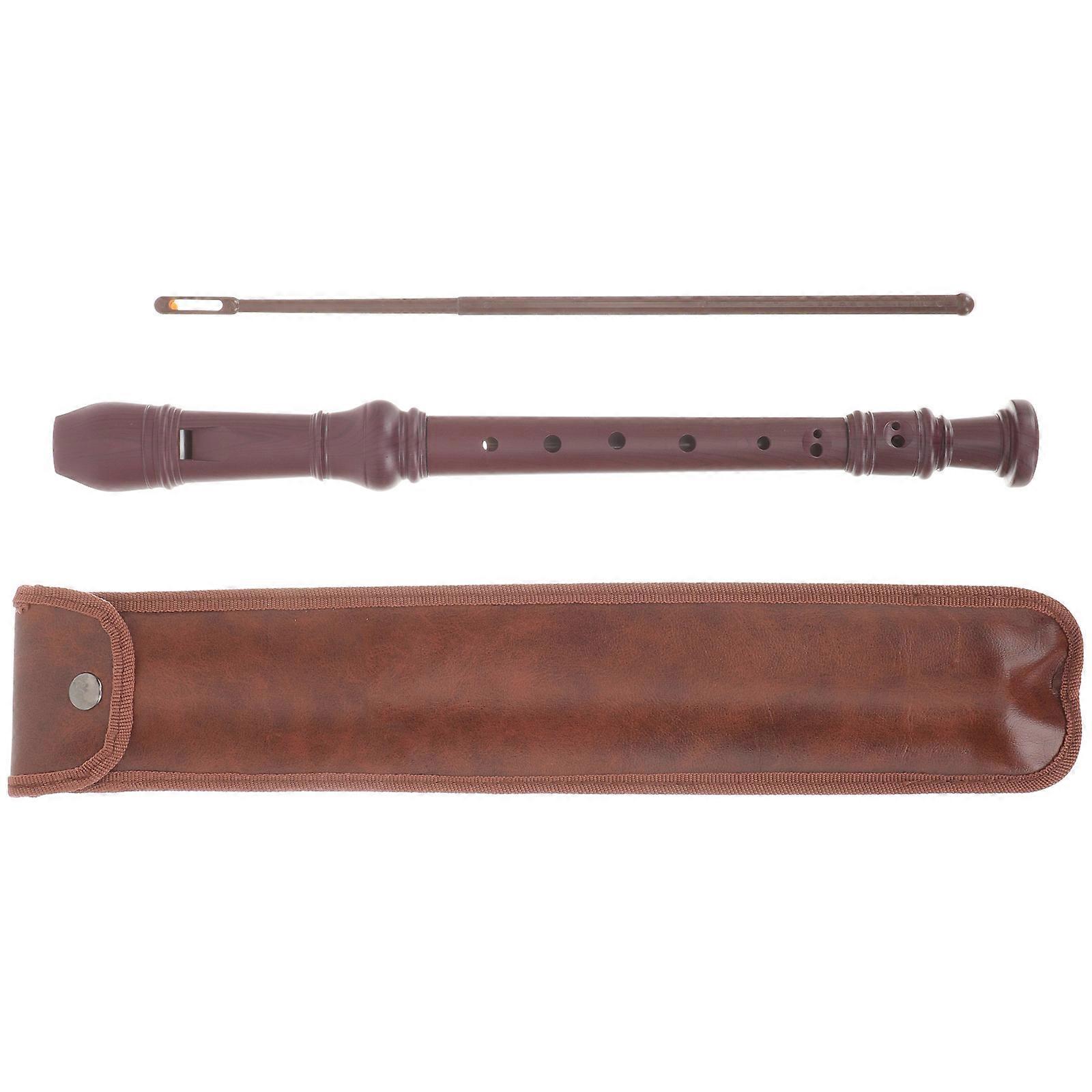 8 Hole Soprano Recorder Clarinet for Beginner Practice Student Brown ABS