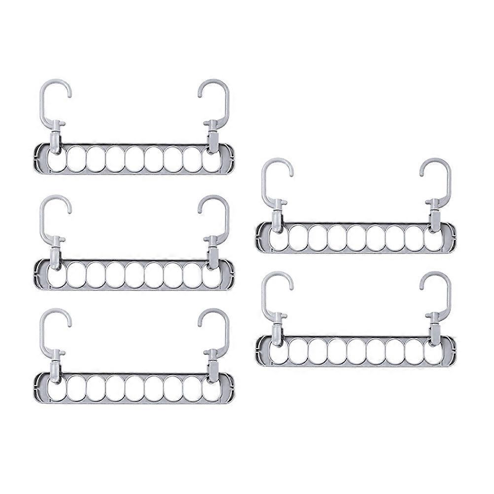 Multifunctional Clothes Drying Rack Hanger for Storage Use 5Pcs Silver