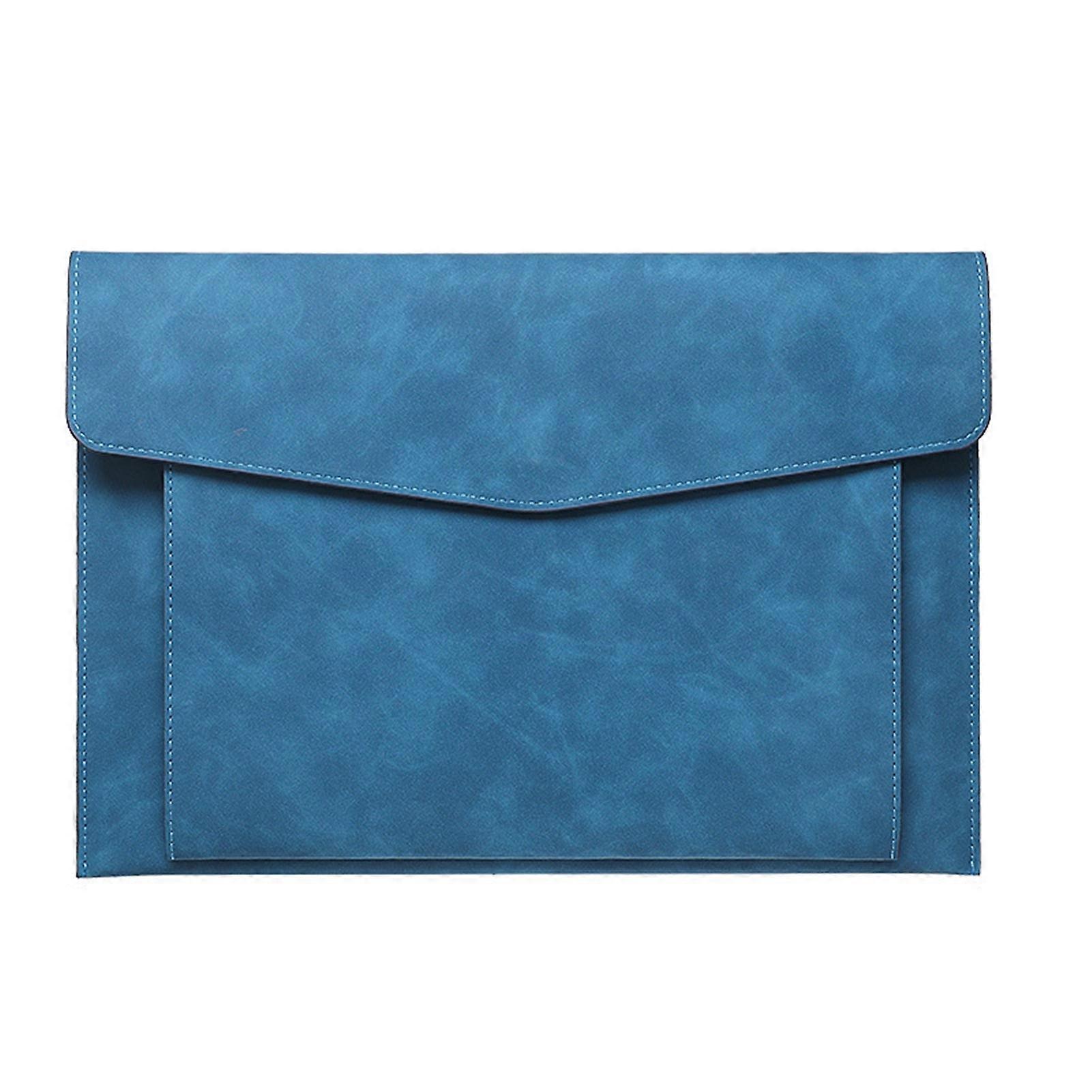 Document Bag A4 Envelope Folder Soft Faux Leather File Folder with Pen Insert And External Pocket Portable File Folder