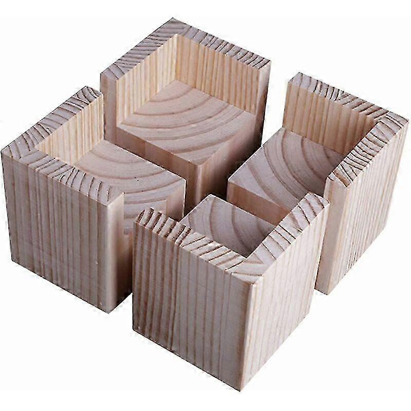 Skrivebords-sengebordsløftere 4-pak, træfødder 5x5x5cm