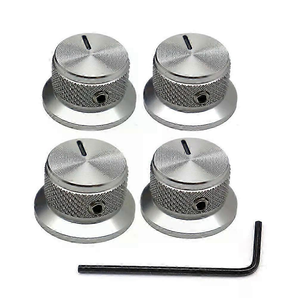 3pcs/4pcs Guitar Knobs Aluminium Potentiometer KnobsTop Hat Knobs Control Knob compatible with Guitar/Bass/AMPS/Preamps with Indicator