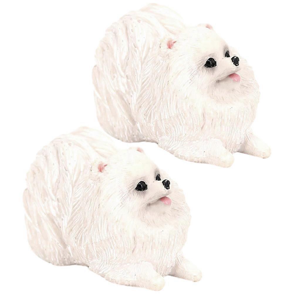 PVC Simulation Dog Models for Decorative Table Display 2Pcs