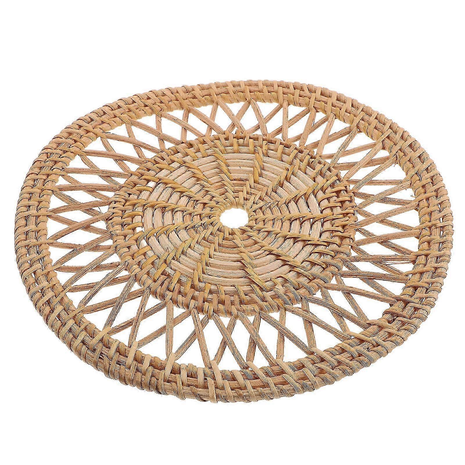 Handmade Round Rattan Coasters for Dining Table Heat Resistant