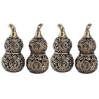 Auspicious Pendant Brassware for Decor 4Pcs Creative Gourd Shaped Keychain Decorations