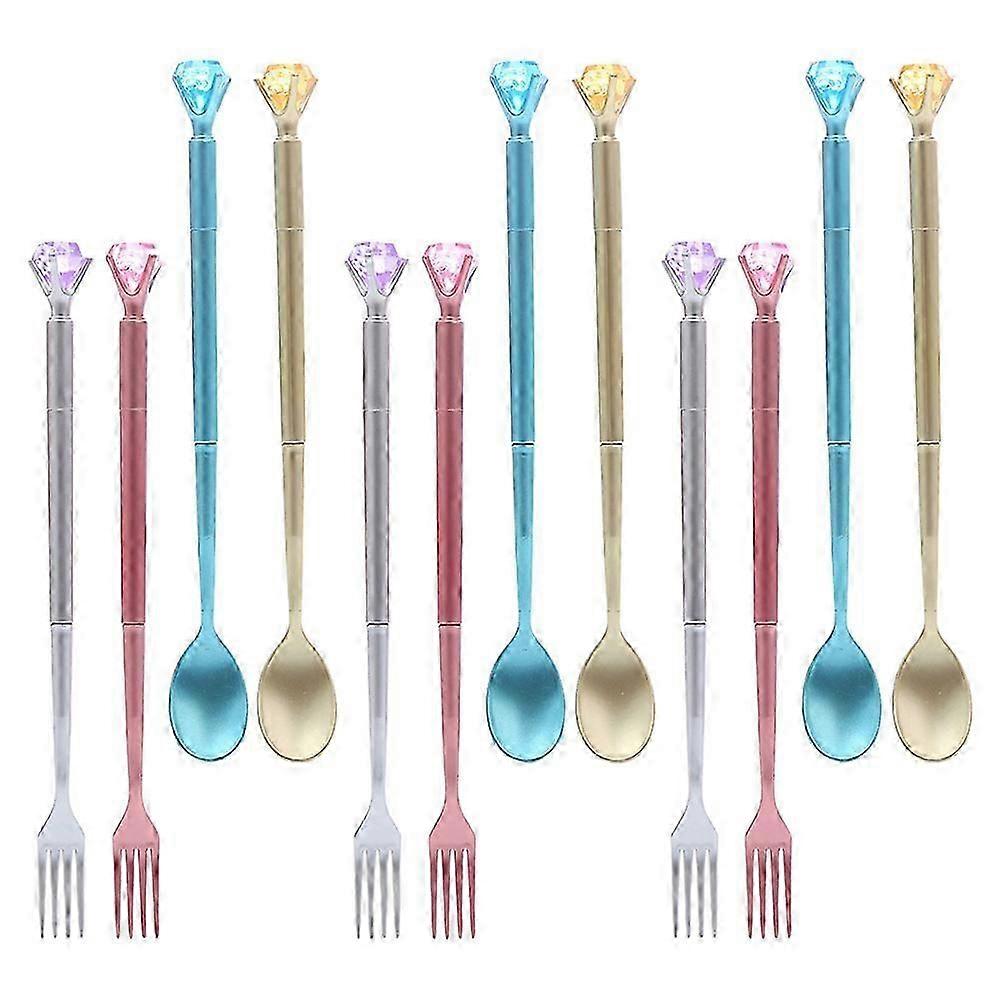 12Pcs Gel Pen Creative Diamond Tableware Designed Writing Pens Set