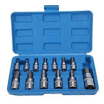 Square Wrench Hex Bit Socket Set 1/4in 3/8in 1/2in Drive Auto Repair Tool Kit with Storage Box compatible with Maintenance