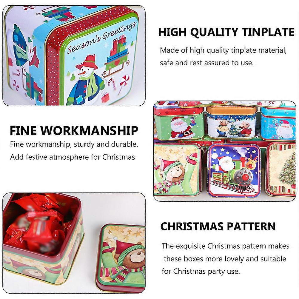 Gift Container Tinplate Candy Boxes for Storage Use 6Pcs Random Color