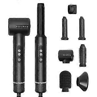 7 in 1 Electric Hair Dryer Blow Curler Set Detachable Styler Hot Air Brush Black Fast Drying Negative Ions