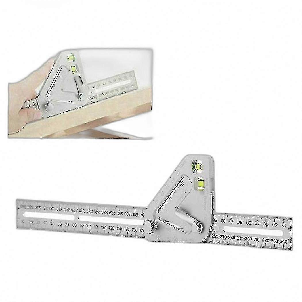 Silver Multifunctional Woodworking Measuring Tool Kit