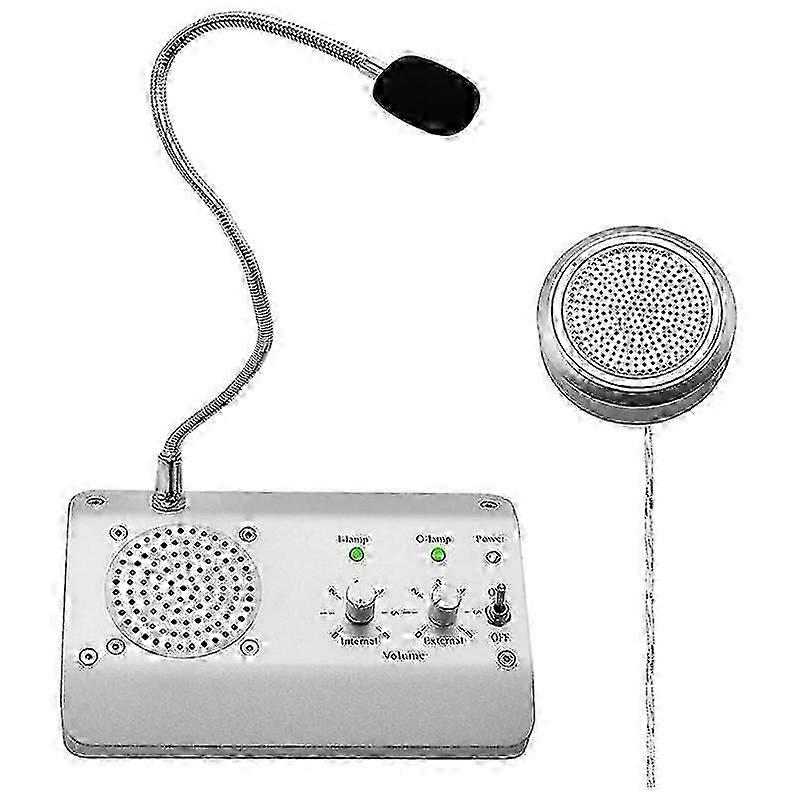 Window Speaker System, Dual Way Window Microphone Intercom Speaker, Intercom System for Business, Office, School EU Plug