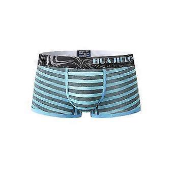 Mens Striped Ice Silk Traslucido Traspirante Sottile Elastico Mid Waist Boxersv