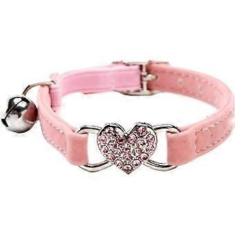 Heart Bling Cat Collar with Safety Belt