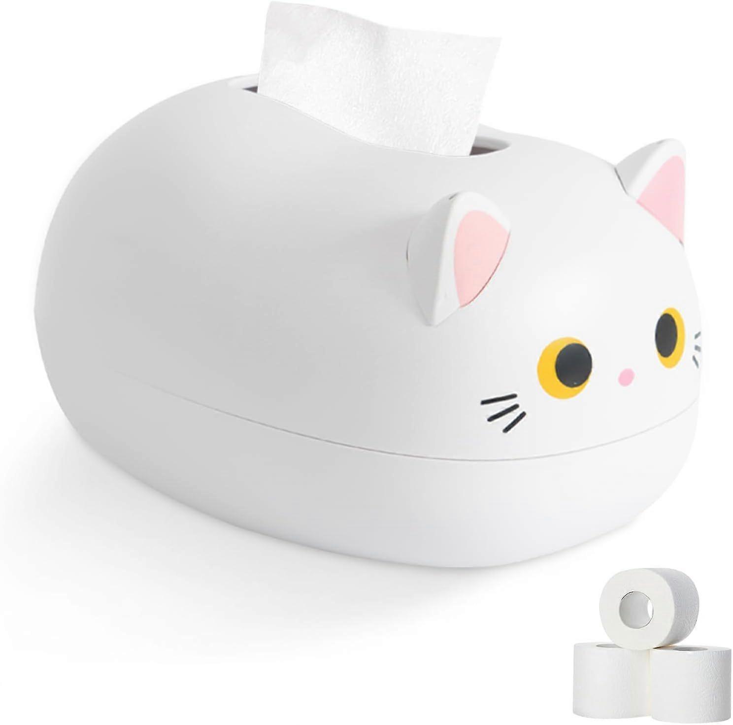 Cartoon Cat Shaped Tissue Box, Cartoon Plastic Lid Holder, Cute Rectangular Tissue Box