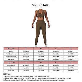 Ensemble de sport 2 pièces pour femme, taille haute, côtelé et sans coutures.