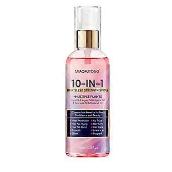 Spray de soin capillaire 10 en 1 sans rinçage pour des cheveux lisses et hydratés, améliore la sécheresse
